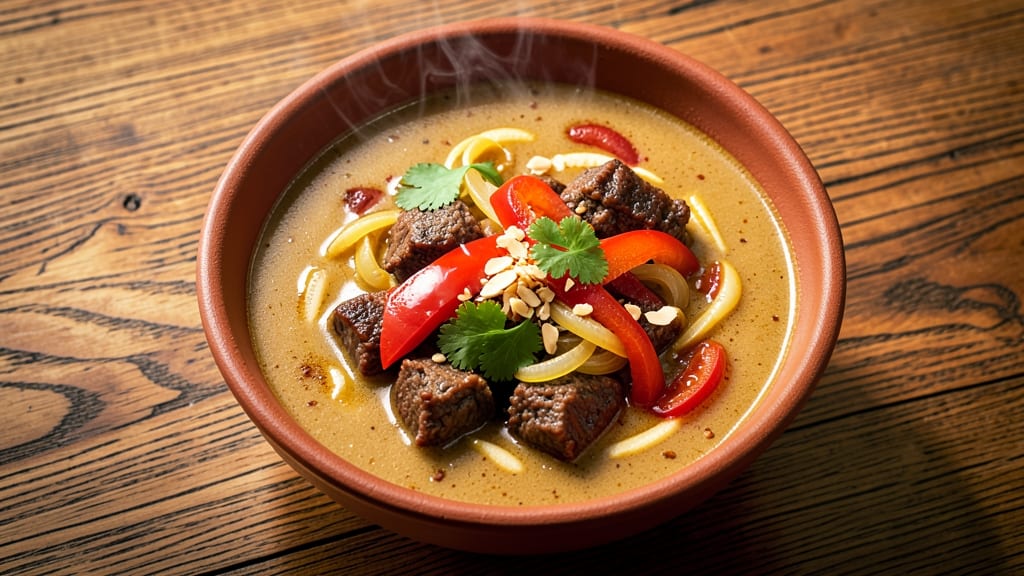 African Soup Recipe: West African Tomato Peanut Stew With Spiced Meatballs