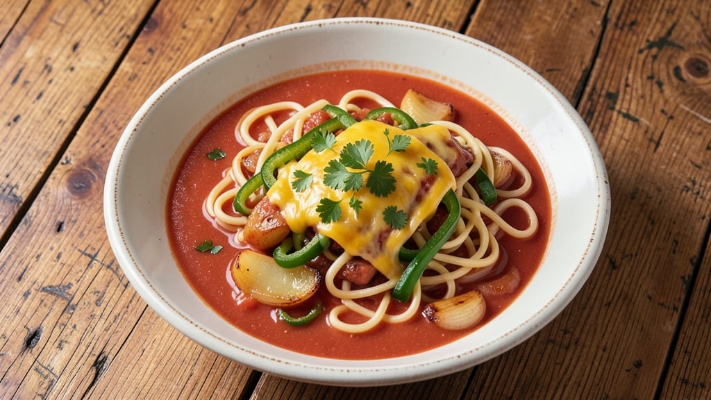 American Chop Suey Recipe With Campbell's Tomato Soup: Crispy Noodles and Melty Cheese Magic