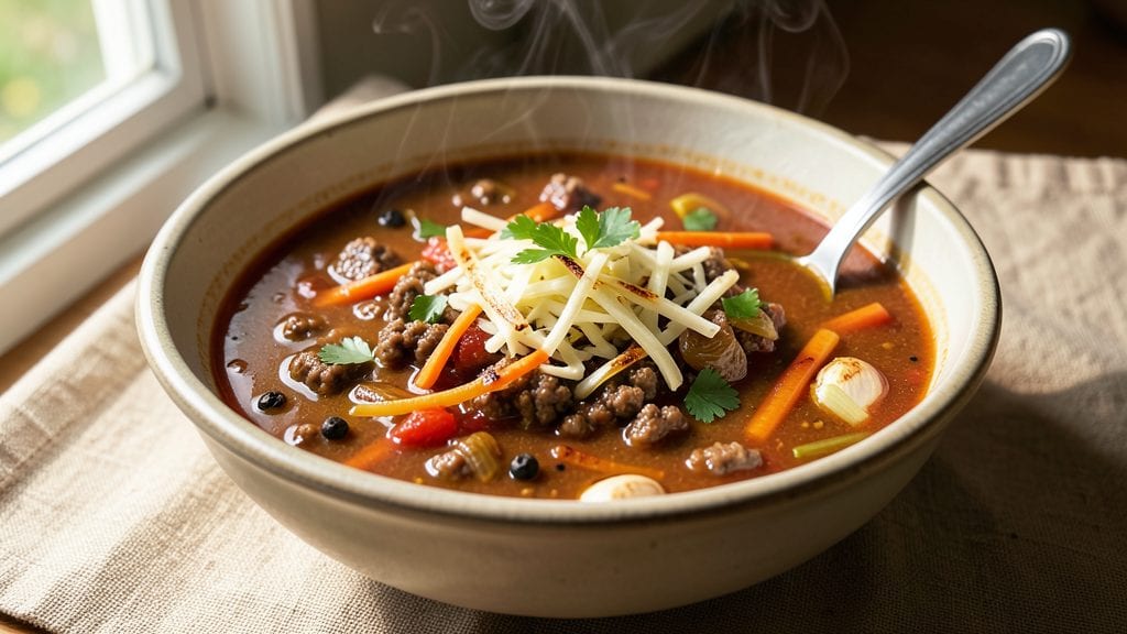 Betty Crocker Hamburger Soup Recipe: One-Pot Crowd-Pleaser With Melty Cheese Top