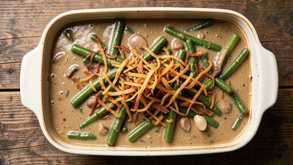 Campbell's Mushroom Soup Green Bean Casserole Recipe: Crispy Top, Creamy Layers, One-Pan Classic