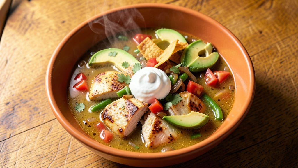 Copycat Chicken Tortilla Soup Recipe: Crispy Tortilla Strips Over Creamy Tomato Base
