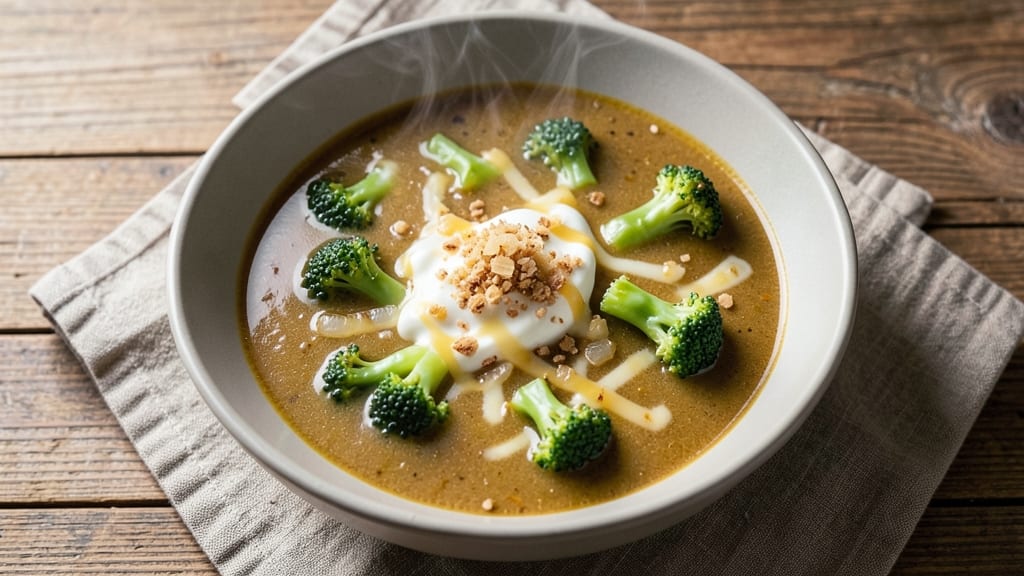 Copycat McAlister's Broccoli Cheddar Soup Recipe: Velvety Cheese Swirls and Crispy Herb Topping