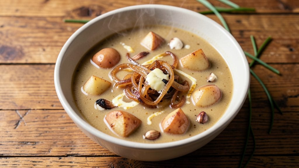 Copycat Potato Soup Recipe: Velvety Swirls and Crispy Herb Top