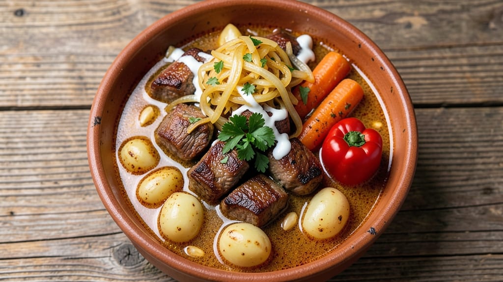 Gulyás Soup Recipe: Paprika-Spiced Stew with Tender Meat and Peppers