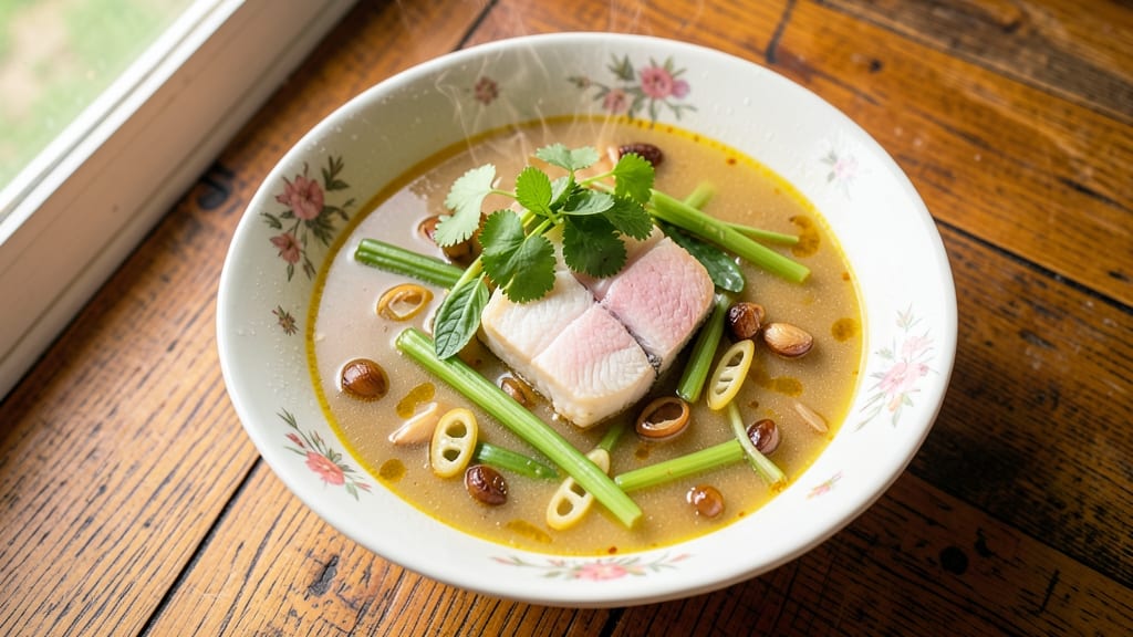 Khmer Soup Recipe: Lemongrass and Galangal Infusion With Tender Fish