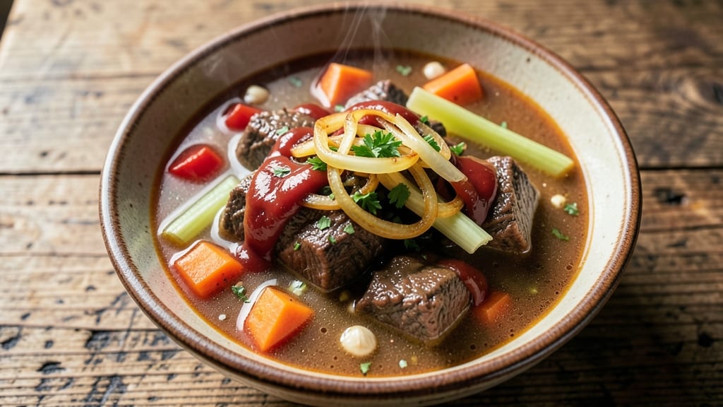 Old Fashioned Beef Soup Recipe: Homestyle Richness With Caramelized Onion Layers