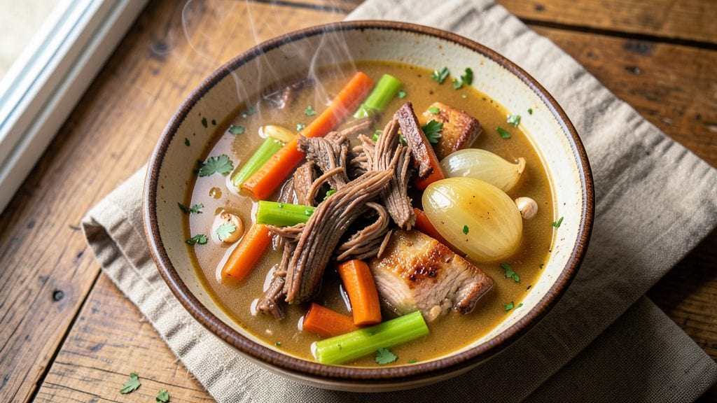 Philadelphia Pepper Pot Soup Recipe: Smoky Cornbread-Crusted Comfort in One Pot