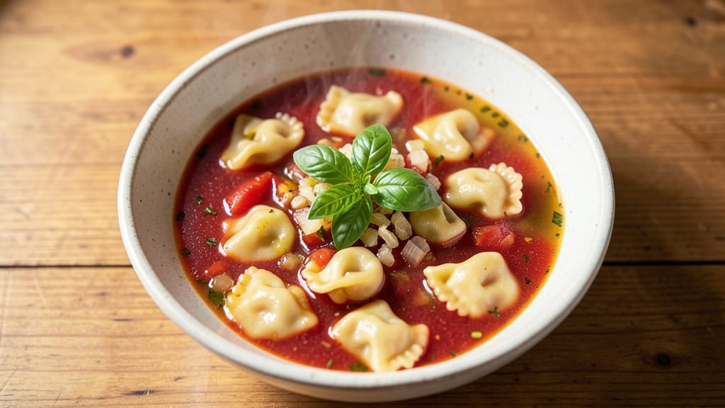 Tomato-Tortellini Soup Recipe: Cheesy Tortellini Melting Into Savory Tomato Broth